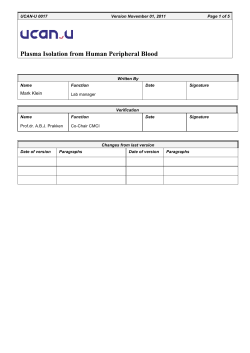 Plasma Isolation from Human Peripheral Blood - Ucan-U