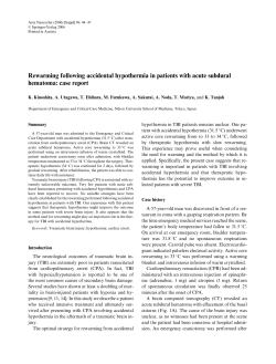Rewarming following accidental hypothermia in patients with acute
