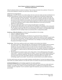 How to Prepare An Abstract