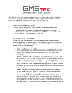 This Privacy Statement describes the privacy practices of GMSTEK