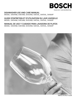 DISHWASHER USE AND CARE MANUAL GUIDE D`ENTRETIEN ET