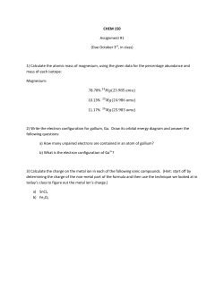 CHEM 150 Assignment #1 (Due October 3rd, in class) 1) Calculate