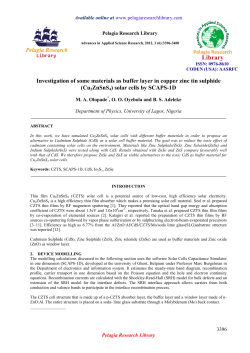 Investigation of some materials as buffer layer in copper zinc tin