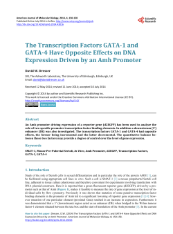 The Transcription Factors GATA-1 and GATA