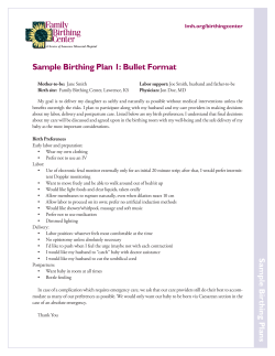Sample Birthing Plans Sample Birthing Plan 1: Bullet Format