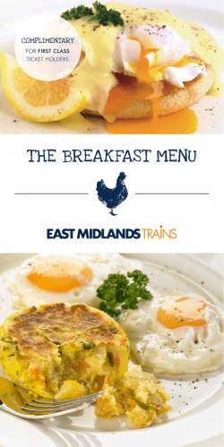 the breakfast menu - East Midlands Trains
