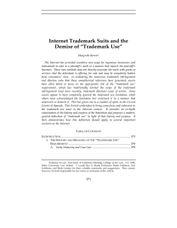 Internet Trademark Suits and the Demise of