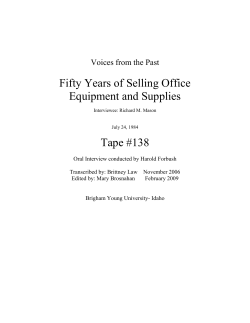 Fifty Years of Selling Office Equipment and Supplies - BYU