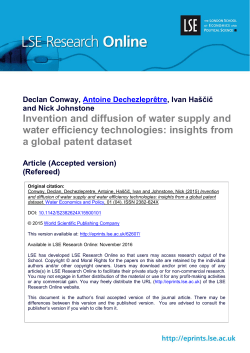 Invention and diffusion of water supply and water efficiency