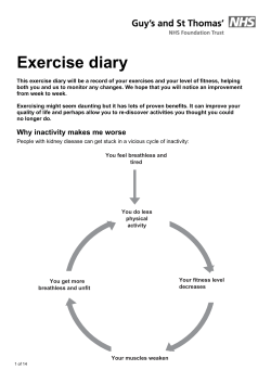 Exercise diary - Guy`s and St Thomas` NHS Foundation Trust