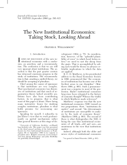 The New Institutional Economics
