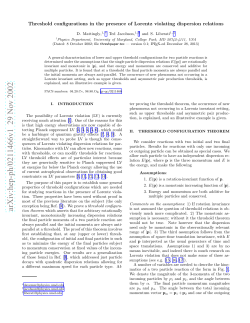 Threshold configurations in the presence of Lorentz violating