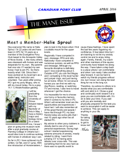 The MANE ISSUE - Canadian Pony Club