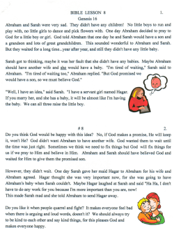 BIBLE LESSON 8 1. Genesis 16 Abraham and Sarah were very sad