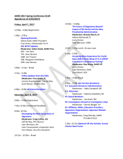 AARO 2017 Spring Conference Draft Agenda (as of 3/23/2017