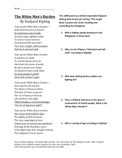 The White Man`s Burden By Rudyard Kipling
