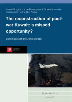The reconstruction of post- war Kuwait: a missed opportunity?