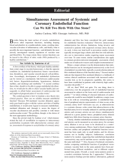 Simultaneous Assessment of Systemic and Coronary Endothelial