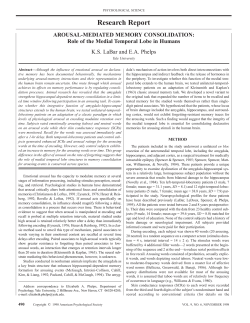 Arousal-mediated memory consolidation