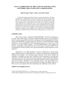 navy calibration of the us space surveillance network using satellite