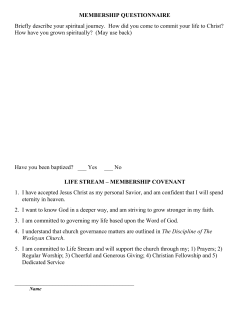 MEMBERSHIP QUESTIONNAIRE Briefly describe your spiritual