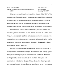 Text: John 1:29-42 Jim Gronbeck Theme: “Something Compelling