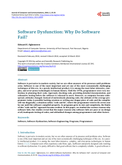 Software Dysfunction: Why Do Software Fail?