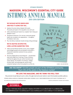 isthmus annual manual