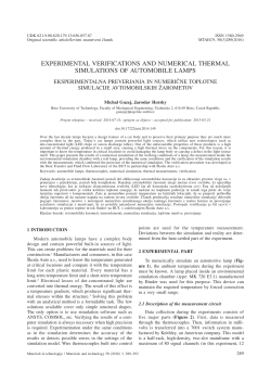 experimental verifications and numerical thermal simulations of