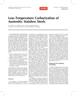 Low-Temperature Carburization of Austenitic