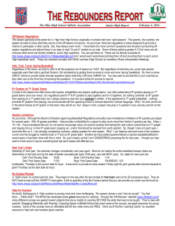 Junior High End of Season Advice