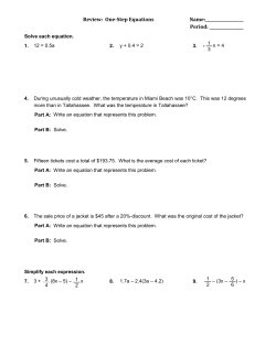 Review One-Step Equations