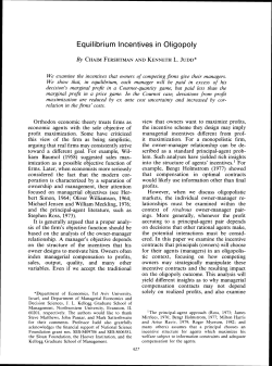 Equilibrium Incentives in Oligopoly (1987)