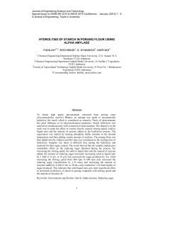 hydrolysis of starch in porang flour using alpha amylase