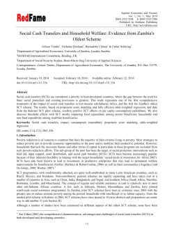 Social Cash Transfers and Household Welfare