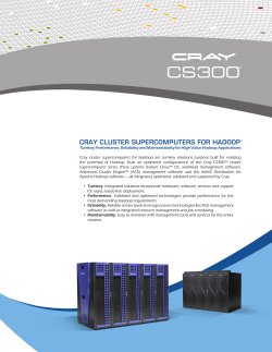 cray cluster supercomputers for hadoop
