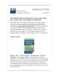 Our Wellesley League`s Spring Events