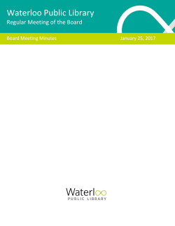 Minutes - Waterloo Public Library