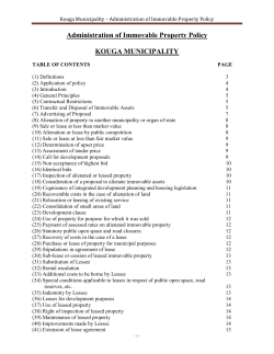 Kouga Municipality &ndash; Administration of Immovable Property Policy