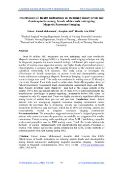 Effectiveness of Health Instructions on Reducing anxiety levels and