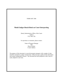 Model Judges Bench Book on Court Interpreting