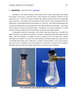 The sublimation set up before (left) and after (right)