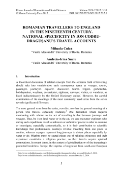 drăgușanu`s travel accounts - Khazar Journal of Humanities and