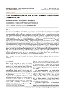 Extraction of 4-Nitrophenol from Aqueous Solutions using Bulk ionic