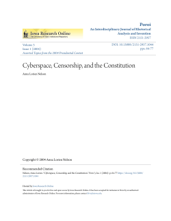 Cyberspace, Censorship, and the Constitution