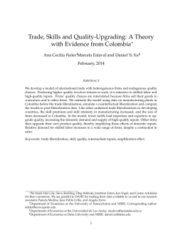 Trade, Skills and Quality-Upgrading: A Theory with Evidence from