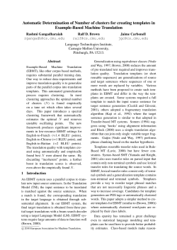 Automatic Determination of Number of clusters for creating