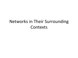 Networks in Their Surrounding Contexts