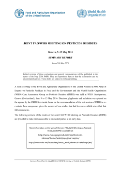 Joint FAO/WHO Meeting on Pesticide Residues (JMPR)