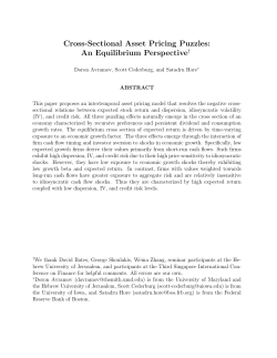 Cross-Sectional Asset Pricing Puzzles: An Equilibrium Perspective&dagger;